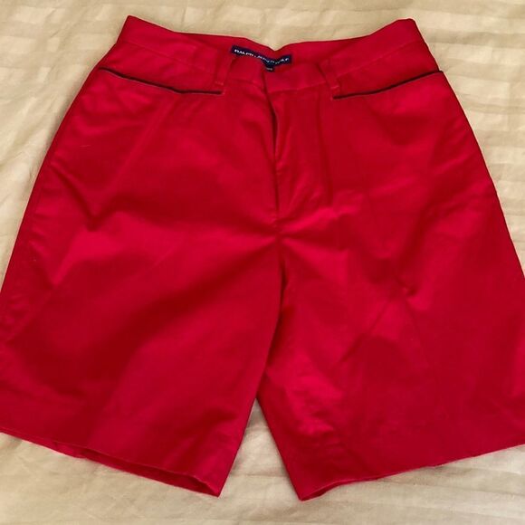 Ralph Lauren Golf Shorts Women in Red Cotton With Black Trim. Size 4. - Picture 1 of 7